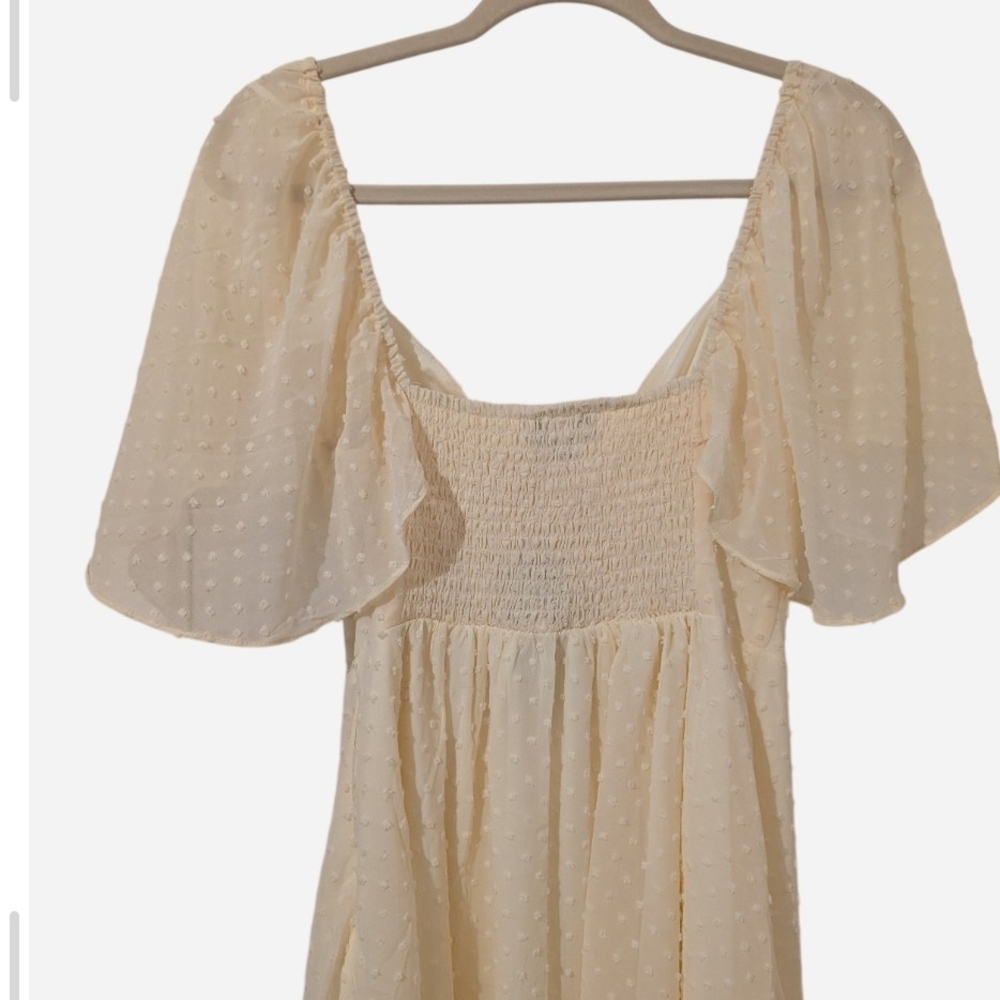 Lulu's Be a Dear Cream Swiss Dot Tie -front Skate Dress Size S - Picture 7 of 15